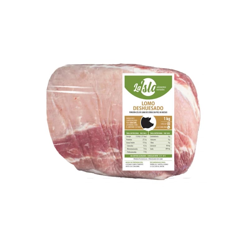 Lomo de cerdo sin hueso y sin piel, 1 kg, La Isla