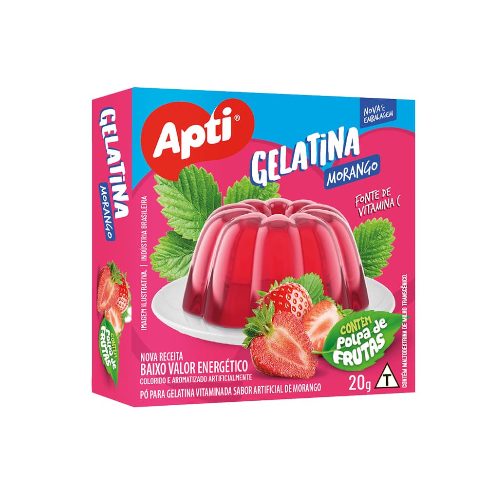 Gelatina con pulpa de fresa, 20 g, Apti